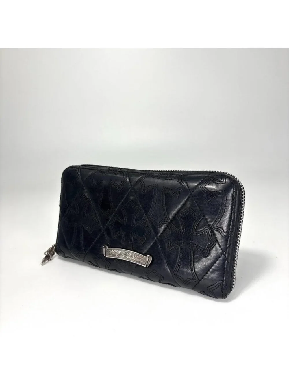 Chrome Hearts Rec Fzip Quilted Cemetery Cross Wallet